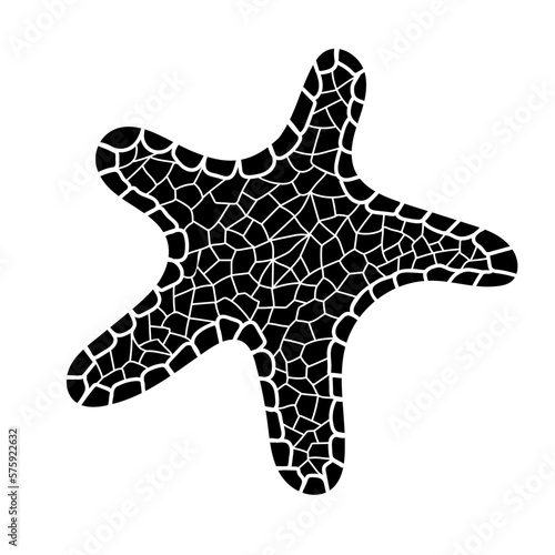 Silhouette of starfish. Marine dweller. Concept of sea and ocean life. Vector illustration