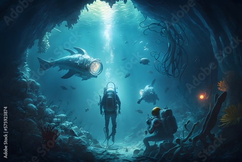underwater exploration created using AI Generative Technology