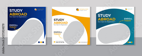 Study Abroad Social Media Post design template