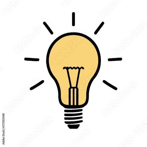 Light bulb icon. Light Bulb line icon vector, isolated on white background. Idea sign, solution, thinking concept. Lighting Electric lamp. Electricity, shine. Trendy Flat style for graphic design