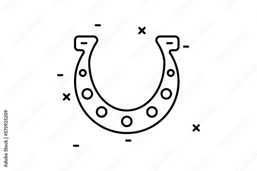 horseshoe icon. Simple thin line, outline of Agriculture icons for UI and UX, website or mobile application on white background horseshoe icon. Simple thin line, outline of Agriculture icons for UI and UX, website or mobile application on white background