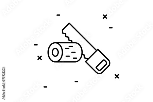 log, saw icon. Simple thin line, outline vector of Agriculture icons for UI and UX, website or mobile application on white background