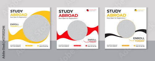 Study Abroad Social Media Post design template