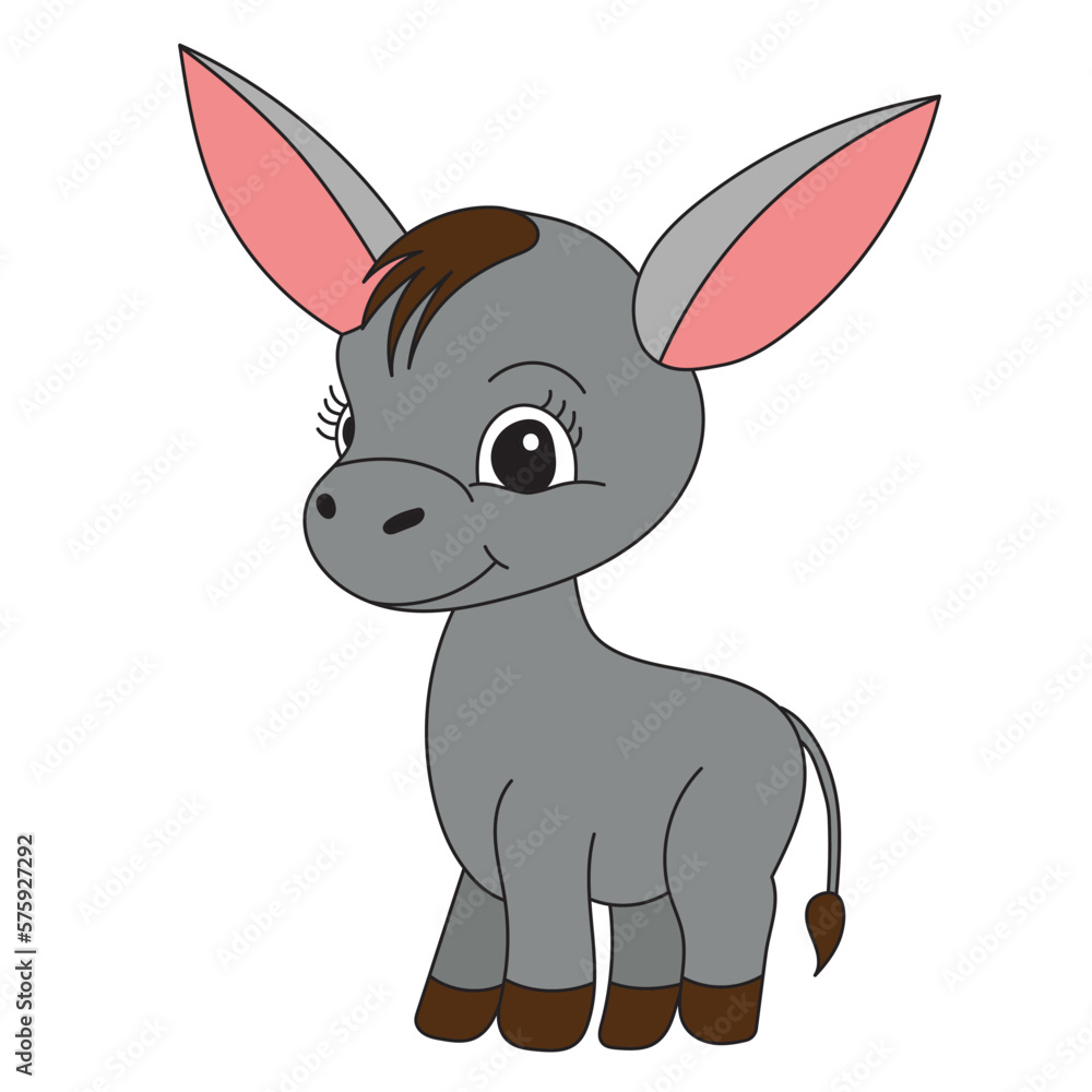 cartoon donkey on white background isolated vector cartoon donkey on white background isolated vector