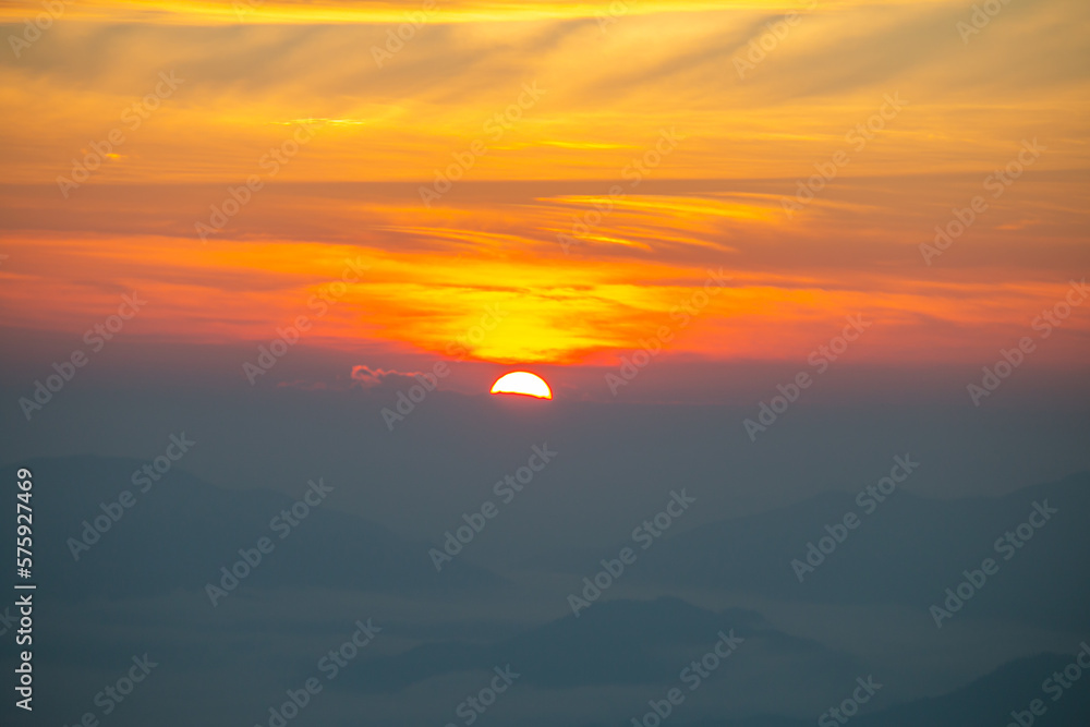 sunrise with orange sky, new day with beautiful sky sunrise with orange sky, new day with beautiful sky