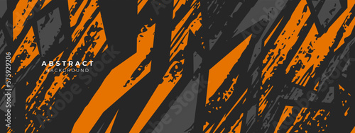 Abstract background for sports racing premium vector orange and grey design
