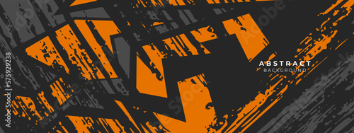 Abstract background for sports racing premium vector orange and grey design