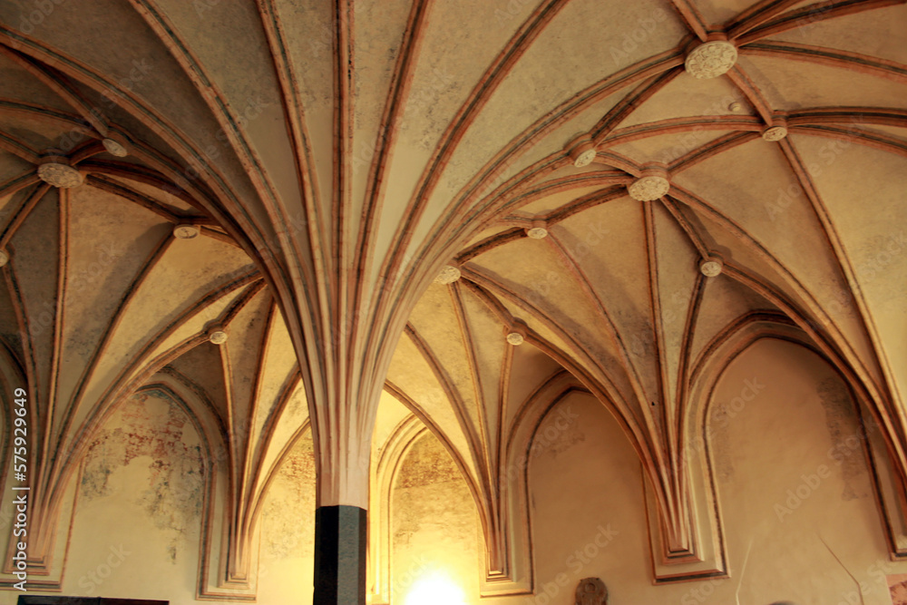 vaulted ceiling in an old castle