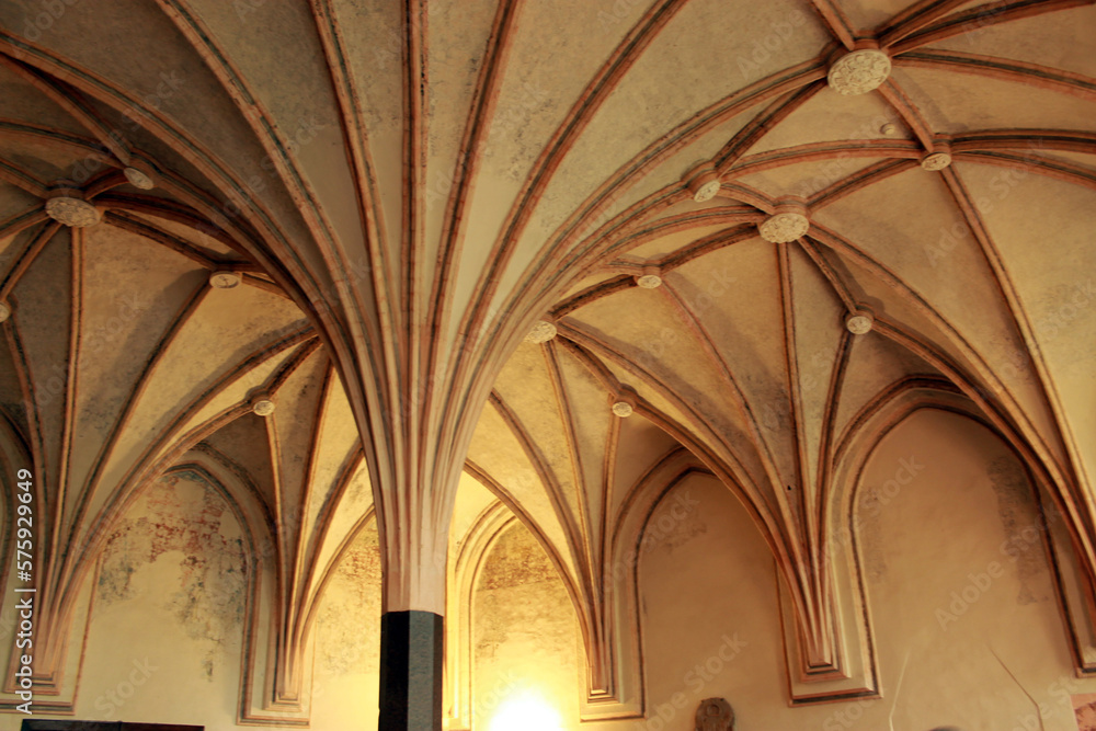 vaulted ceiling in an old castle vaulted ceiling in an old castle