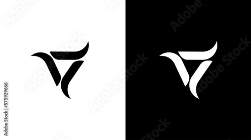 Triangle logo trinity vector monogram icon style Design template photo