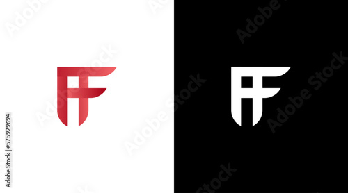 Letter af logo initial red vector monogram icon style Design template photo