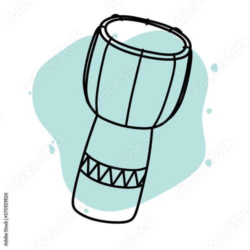 Doodle Of Djembe Music Traditional. Hand drawn African djembe icon