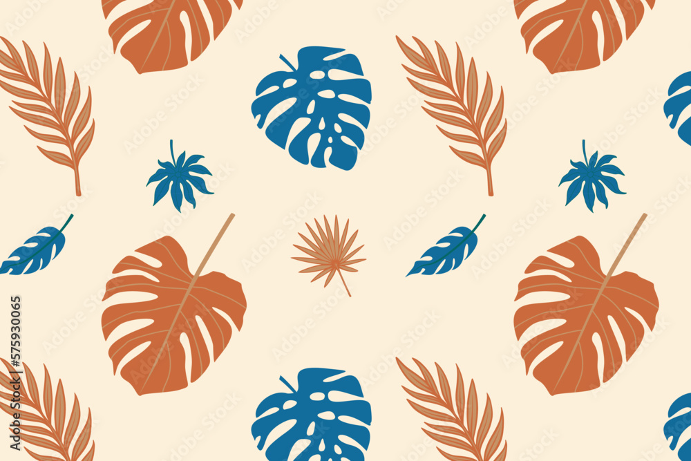 Tropical summer abstract background template design with pastel colour style