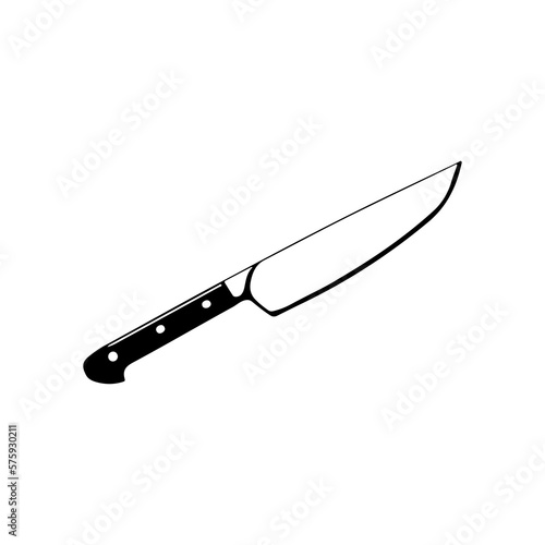 vector illustration of black knife