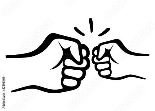 Logo del día del padre. Silueta de golpe de puño con líneas