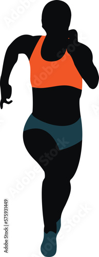 female athlete runner running black silhouette