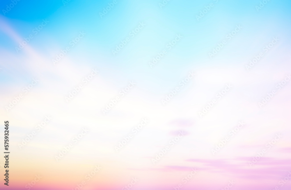 colorful gradient sky at summer, pastel tones of beautiful sunset