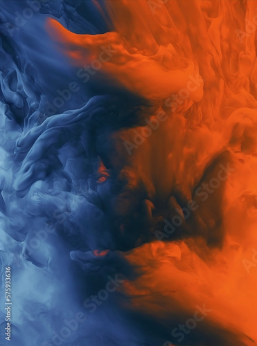 colorful gradient from orange to blue smoke