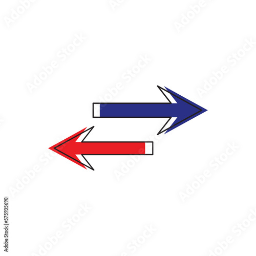 Arrow exchange icon  flat design illustration