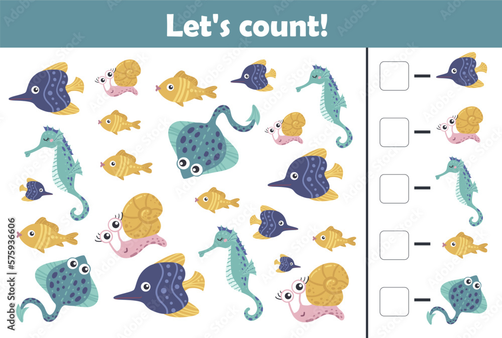 Counting game for kids, allows you to master math counting. Printable ...