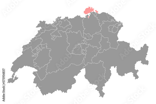 Schaffhausen map, Cantons of Switzerland. Vector illustration.