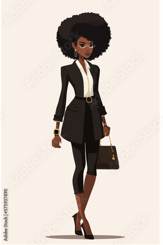 Business woman fashion sketch. Women`s history month graphics resource. 
