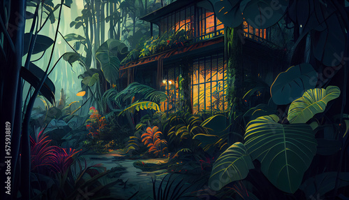 Anime Style Tropical Forest / House