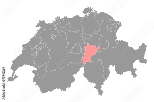 Uri map  Cantons of Switzerland. Vector illustration.