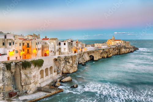 Vieste - beautiful coastal town on the rocks in Puglia photo