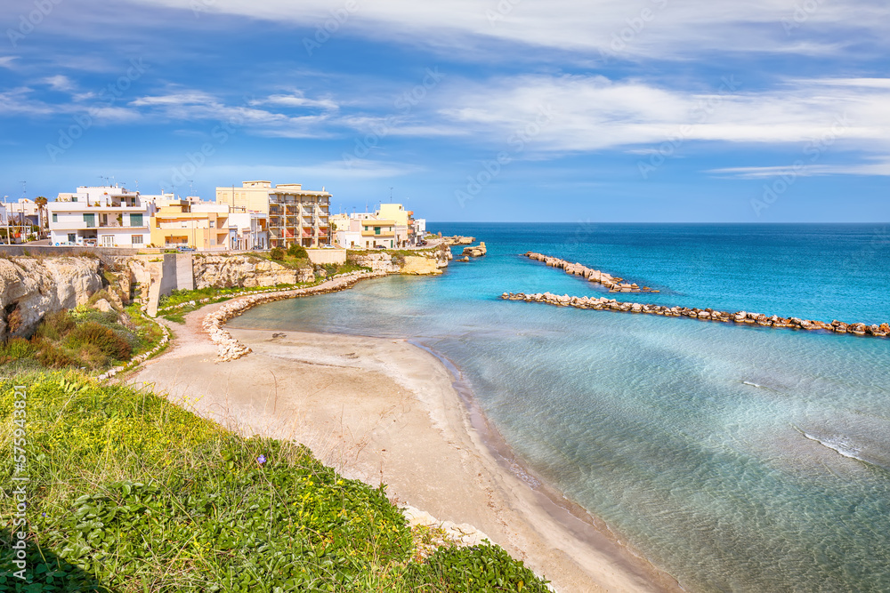 Otranto - coastal town in Puglia with turquoise sea. Italian vacation