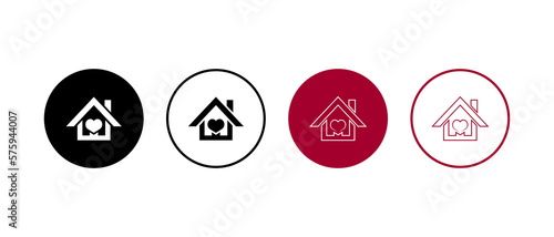 favorite home icon set. favorite home icon in flat style concept - stock vector.	