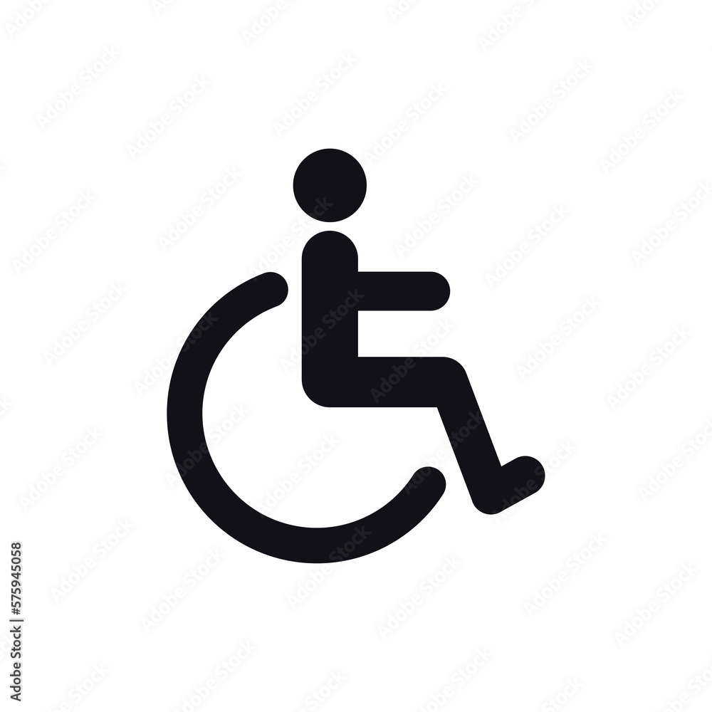 Wheelchair man silhouette, vector symbol design, flat icon. Wheelchair man silhouette, vector symbol design, flat icon.
