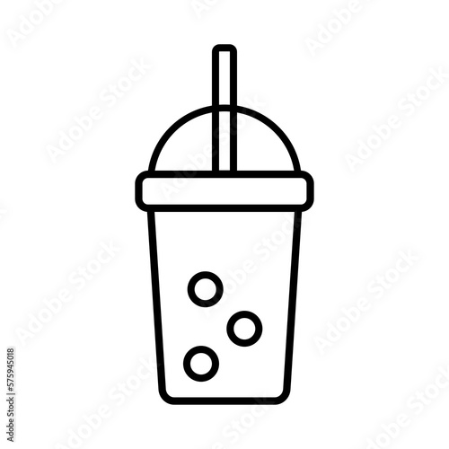 Wallpaper Mural Outline icon of a cup of milkshake or other refreshing drink with a straw. Torontodigital.ca