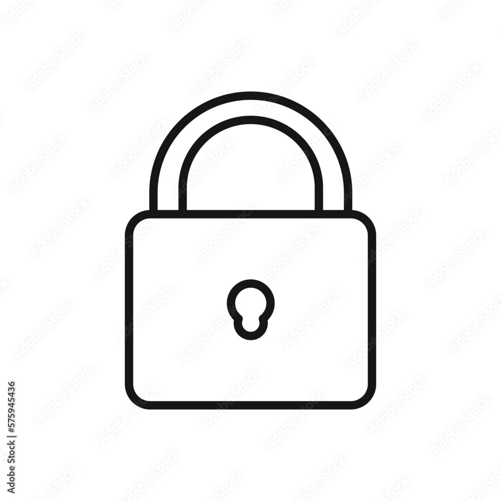 Editable Icon of Lock Padlock, Vector illustration isolated on white background. using for Presentation, website or mobile app Editable Icon of Lock Padlock, Vector illustration isolated on white background. using for Presentation, website or mobile app