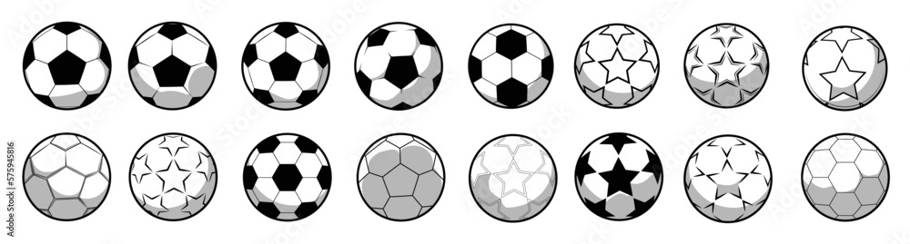 Soccer ball icon set design. Vector illustration
