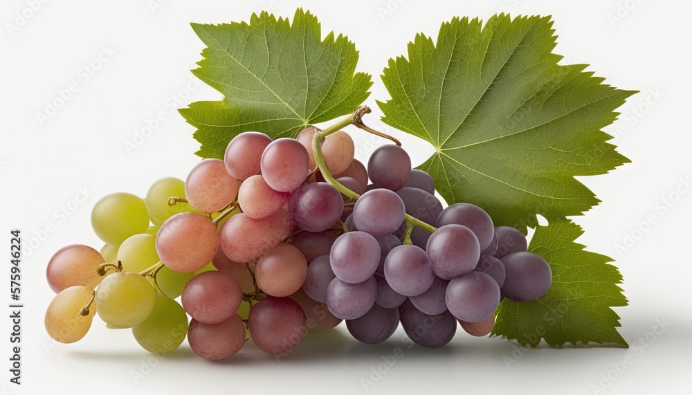 Obraz premium A bunch of grapes photoreal illustration on white background can easily be isolated generative ai 