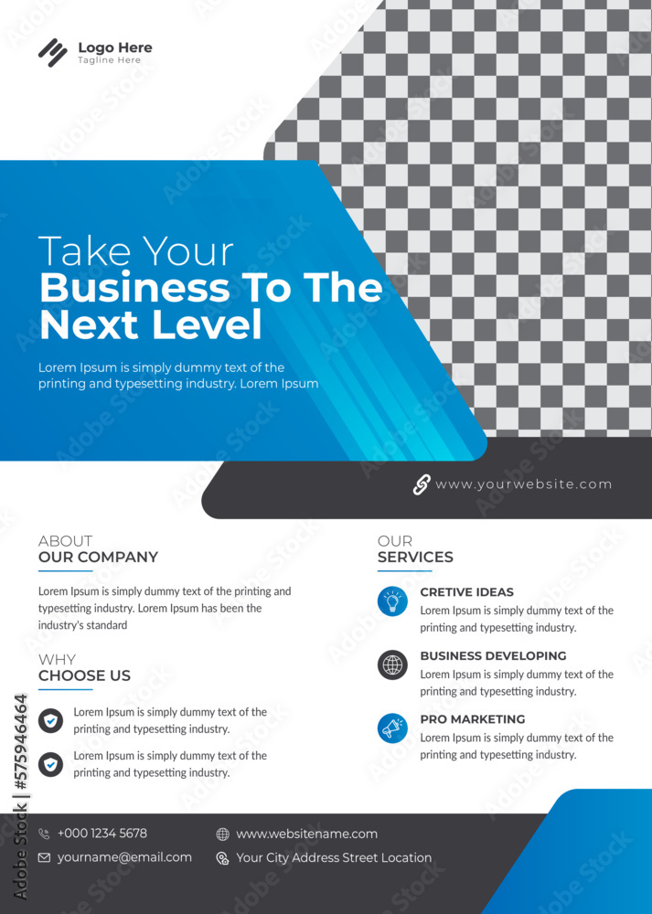 Obraz premium Corporate business flyer design and brochure cover page template