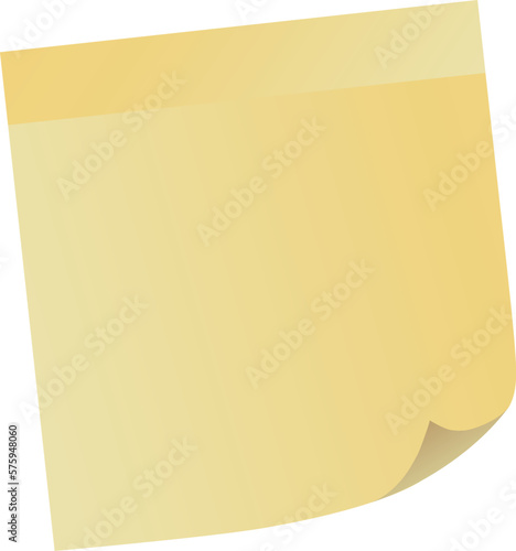 vector illustration of yellow note paper 