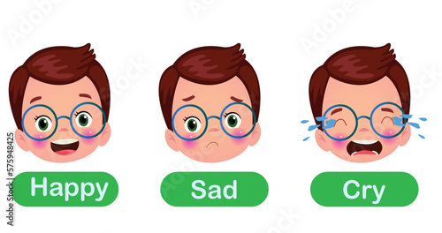 Little Kid With Different Emotions