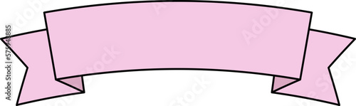 Arch-shaped simple ribbon title background (pink)