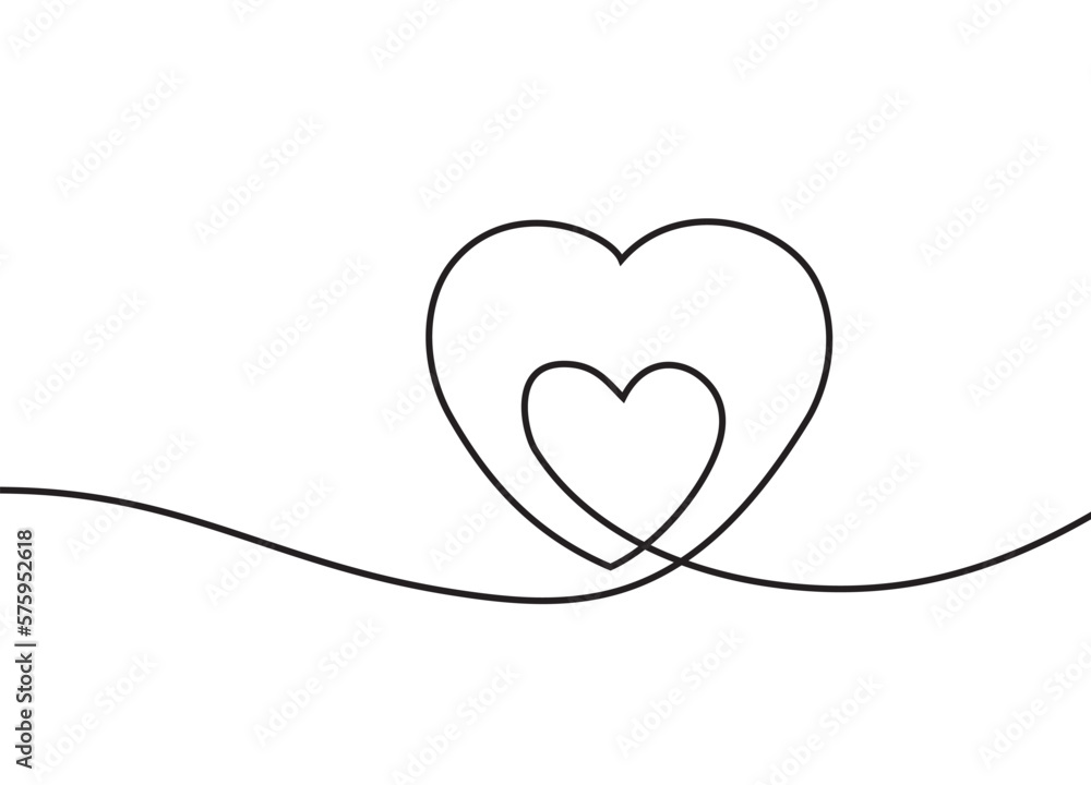 Minimal line heart with text space vector background Minimal line heart with text space vector background