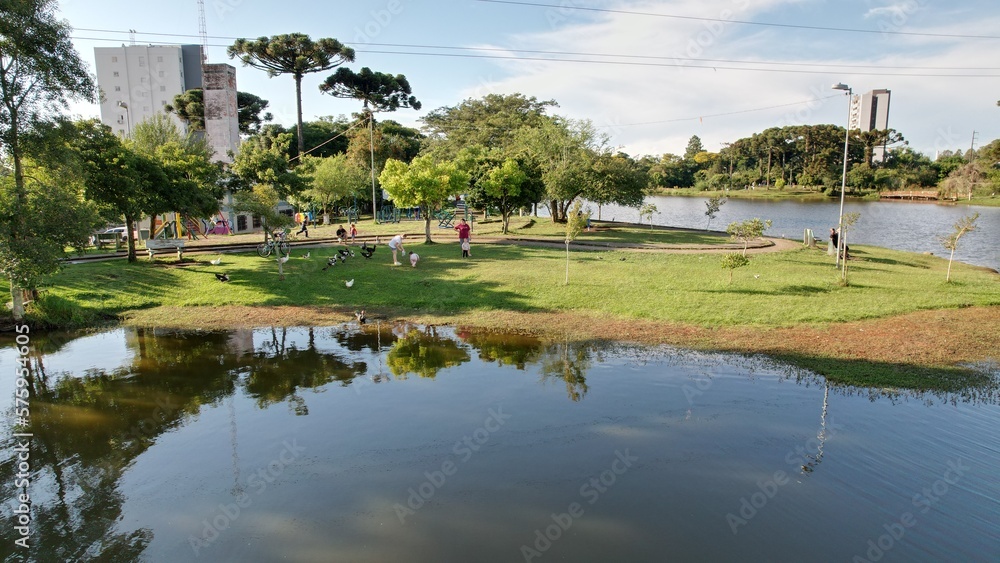 Obraz premium Vista da Lagoa do Rizzo, Caxias do Sul, Drone