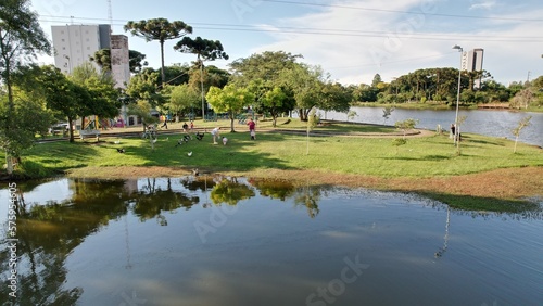 Vista da Lagoa do Rizzo, Caxias do Sul, Drone photo