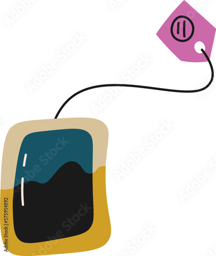 Tea bag food waste flat icon Sorted organic garbage