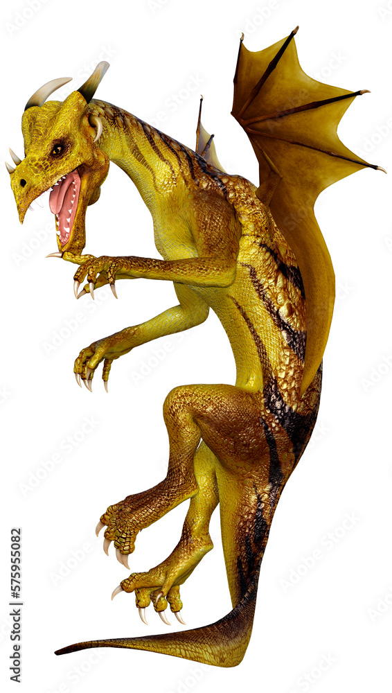 Fototapeta premium 3D Rendering Fairy Tale Dragon on White