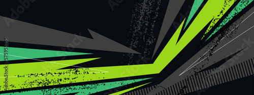 Stylish green and grey sports banner background design. Wide Banner Design Background