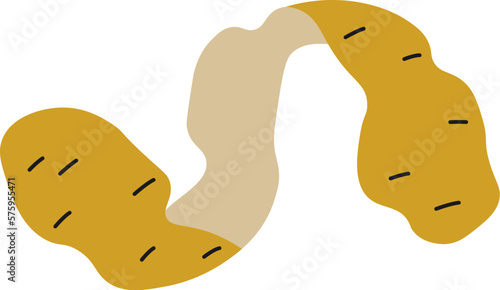 Potato peels flat icon Food waste Sorted organic garbage