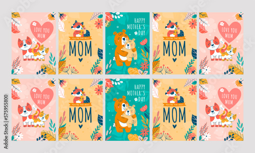 happy mother day social media stories vector flat design