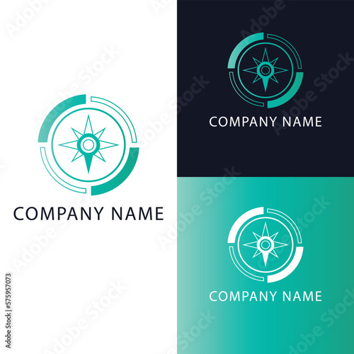Compas logo design. Abstract compos symbol logo template. photo