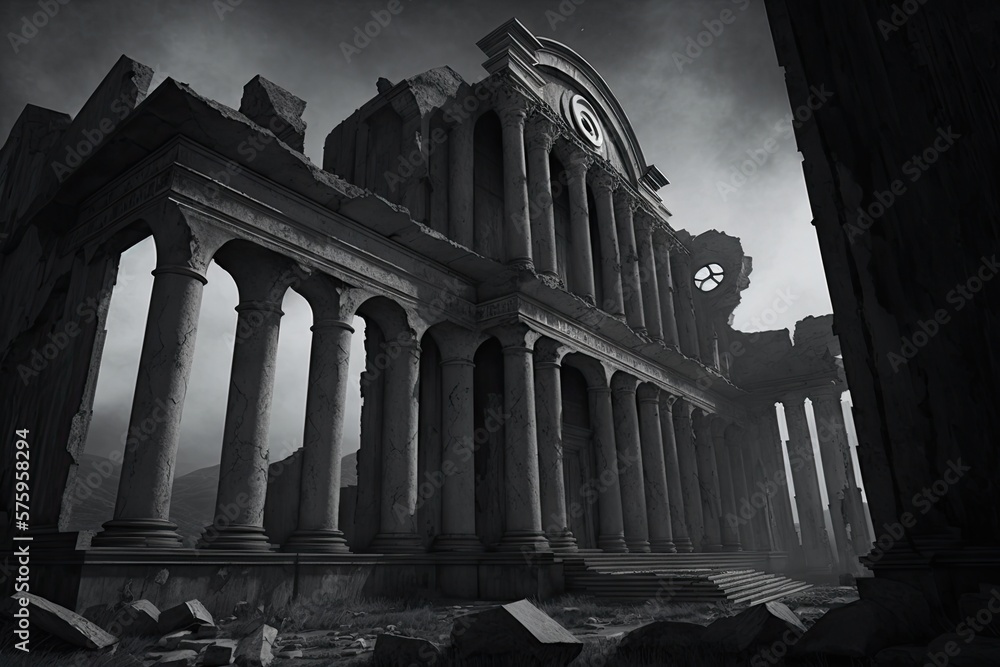 Obraz premium Stately Ruins of a Fabled Empire Generative AI